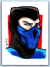 Sub-Zero Mortal Kombat Sketch Card Scott Sketches Trading Card Print Fan Art