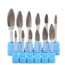 1/8", 1/4" Tungsten Carbide Burs Jewlery Iron Burr Die Grinder bits Flame Head