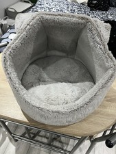 🐾 PETS AT HOME Plush Pet Bed - Grey - Small Dog / Adult Cat Or Kitten