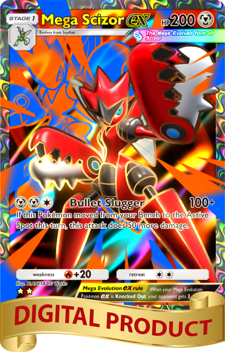 Pokemon Pocket TCG Card 2 Star Full Art Mega Scizor EX Mega Shine