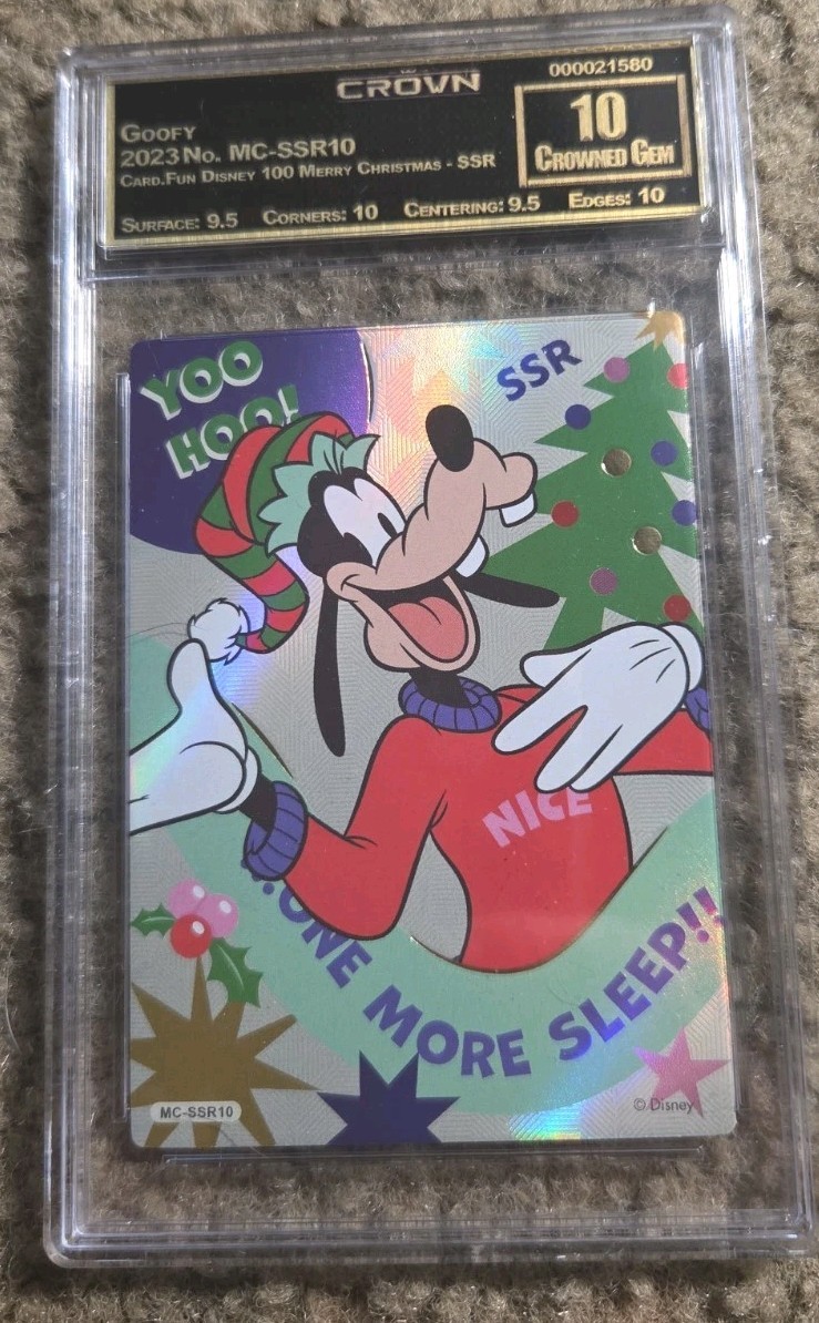 2023 Card Fun Disney 100 Merry Christmas Goofy SSR Gem 10