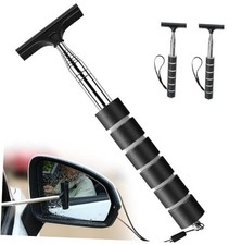 Car Mirror Squeegee, Retractable Car Rearview Mirror Wiper, Side 2PCS Black