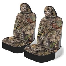 2 Packs Hunter Camo Car Seat Covers With Matching Headrest Universal Grass Camo
