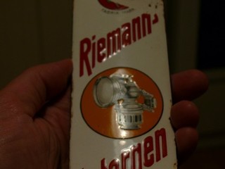 Emaileschild Türschild Vorkrieg Original Riemann Laternen Zuckerguss Fahrradzub