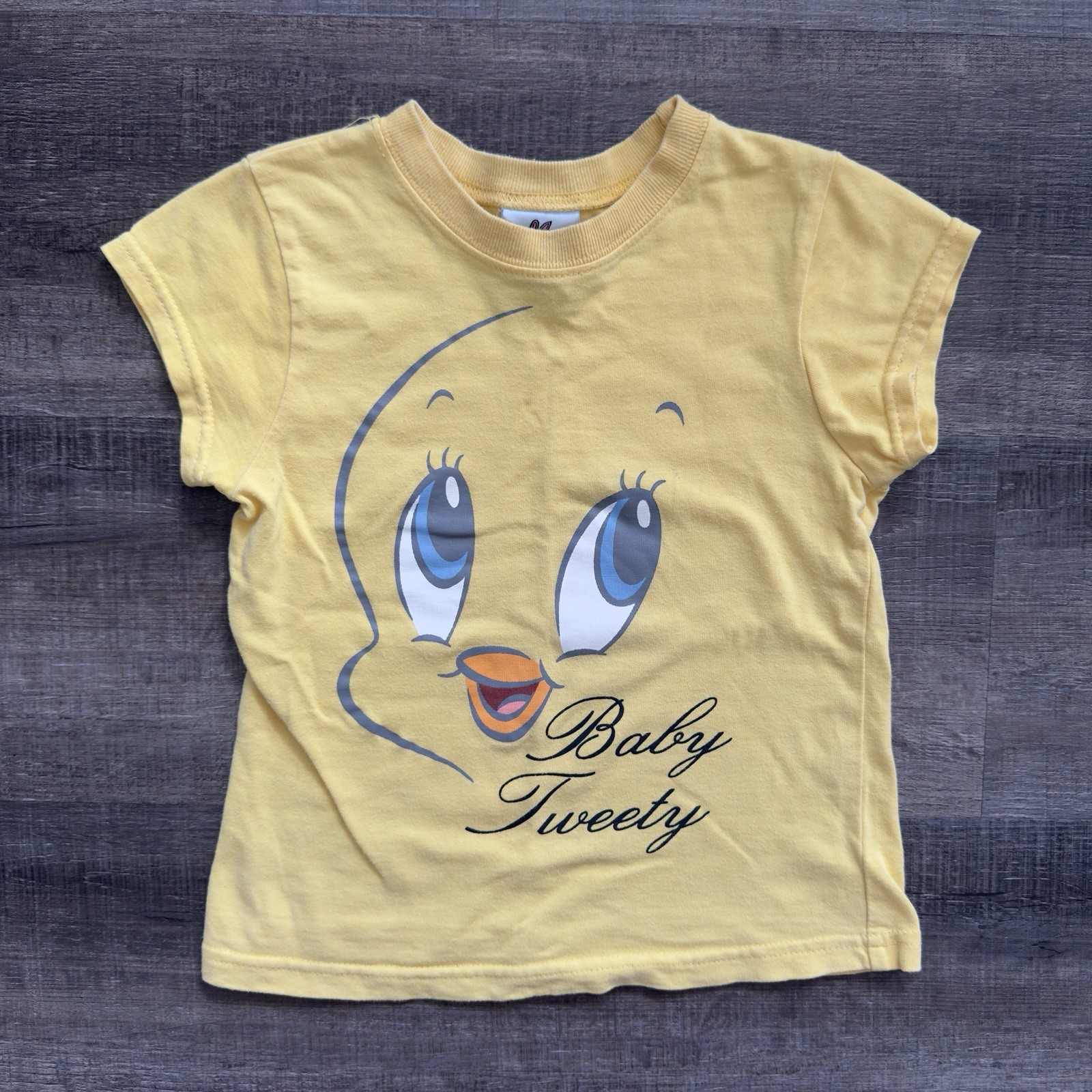 VTG Y2K Looney Tunes Baby Tweety Bird Yellow Graphic Tshirt Kids 4T 2000s