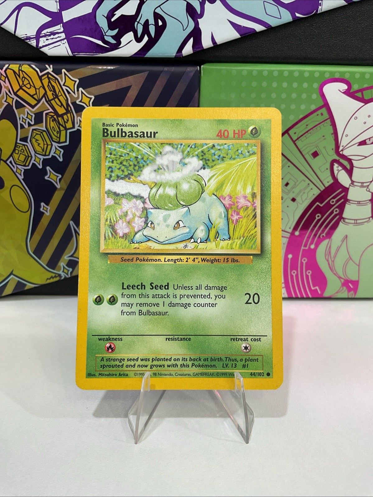 Bulbasaur 44/102 Base Set 1999 Non-Holo Pokemon Card LP