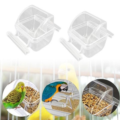 2x No Mess Vogelfutterhaus für Käfig Anti Rutsch für Wellensittiche Papagei kleine Kakadus