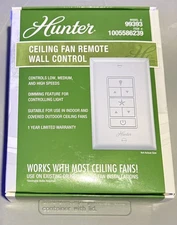 Hunter Universal Damp Rated Ceiling Fan Wall Remote Control White