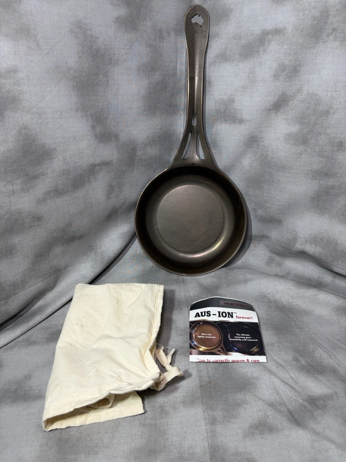 SOLIDTEKNICS AUS-ION 7.5” 18-20cm Lightweight Iron Skillet New Unused