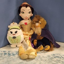 Disney Beauty and the Beast Plush Bundle Beast Bean Bag Wardrobe Wishable Belle
