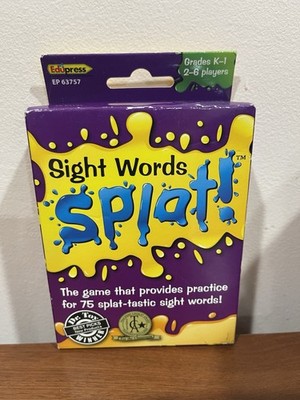 Sight Words Splat! Grades K-1 EduPress 2-6 Players 75 Sight Words Dr Toy Winner