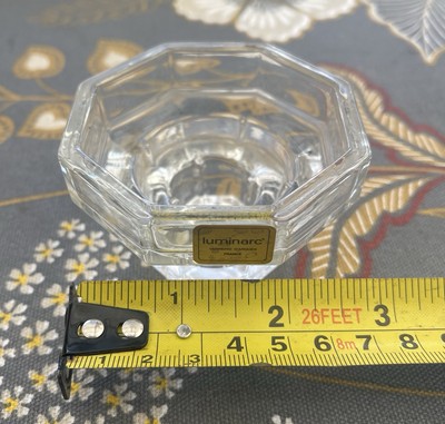 Luminarc Kerzenhalter Klarglas sechseckig Teelicht Made in France Vintage
