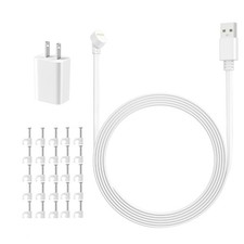 Power Adapter Wire for Google Nest Cam Battery 17FT with Cable Clips Steel Nails