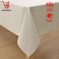 Tischdecke Eckig Abwaschbar Lotuseffekt Wasserabweisend 140 X 300 Cm Beige