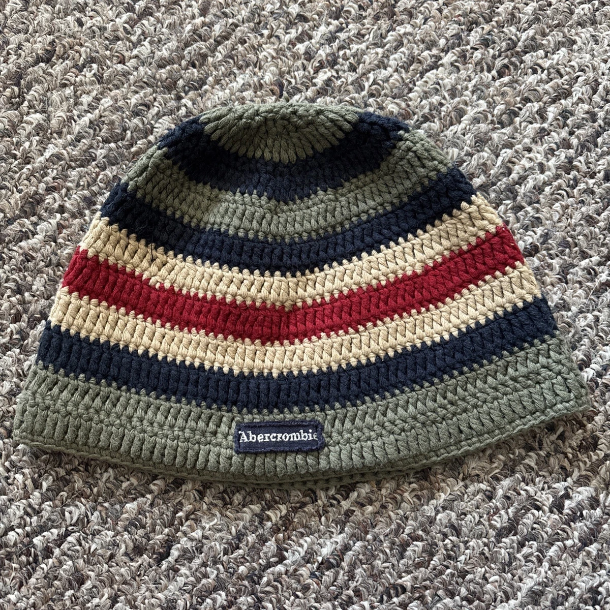 Vintage Abercrombie & Fitch Red and Gray Knit Hat Abercrombie & Fitch Red Hats for Men | Mercari main image 4