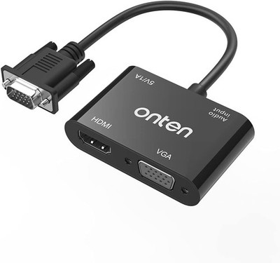 ONTEN VGA to HDMI VGA Adapter, VGA Splitter 1 VGA in HDMI VGA 2 Out, VGA to HDMI