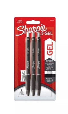 Sharpie S-Gel Stifte Mittlere Spitze 0,7 mm Schwarze Tinte 3 Stück Schwarze Tinte