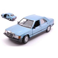 Mercedes 190E 1987 Blue 1:24 Burago Auto Stradali -D- Neues Modell