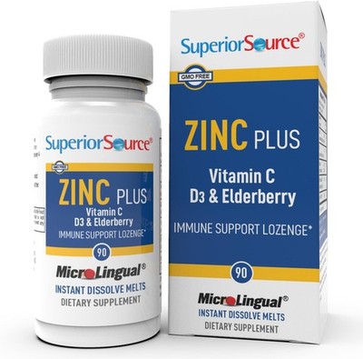 Superior Source Zinc Plus - Immune System Health Support Supplement - Vitamin C,