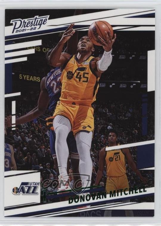 2021-22 Panini Chronicles Prestige Green Donovan Mitchell #68 8sr