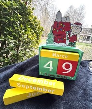 Peanuts Snoopy Charlie Brown Countdown To Christmas Advent Calendar Wood Blocks