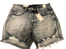 NWT Judy Blue High Waist Adj Button Distressed Shorts 1XL