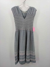 Pre-Owned Max Studio Blue Size XL Knee Length Short Sleeve Dress
