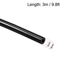 Silicone Tubing 5mm ID x 9mm OD 9.8ft 3 Meters Flexible Tube Air Hose Black