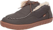 Flojos Tonga SLP1130 Slippers Men 9 Gray Faux Shearling Moc Toe Slip On JOBB1563