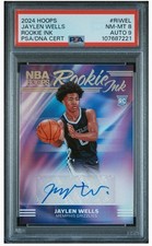 2024-25 Panini Hoops Basketball Jaylen Wells Rookie Ink Auto #RI-WEL PSA 8 DNA 9