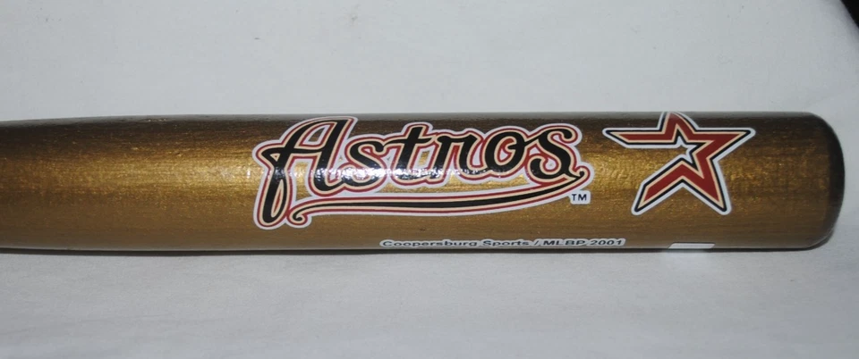 Houston Astros vintage 18" GOLD MINI BAT, mini wood baseball bat, excellent - Image 2 of 4