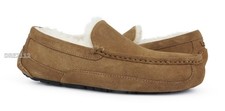 UGG Ascot Chestnut Suede Fur Slippers Mens Size 12 NIB 