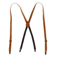 CTM Coated Leather Clip-End 3/4 Inch Suspenders
