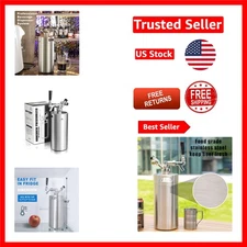 Pressurized 128oz Mini Keg with Upgraded CO2 Regulator - Best for Home Brewing