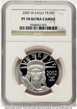 2002-W Proof Platinum Eagle 1 oz Brown Label NGC PF70 3562.00 per troy oz