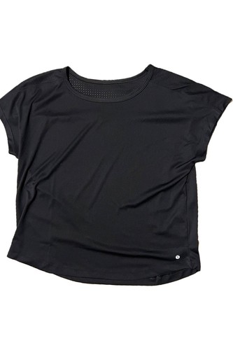 Layer 8 Black Qwick-Dry Mesh Detail Athletic Top Size L