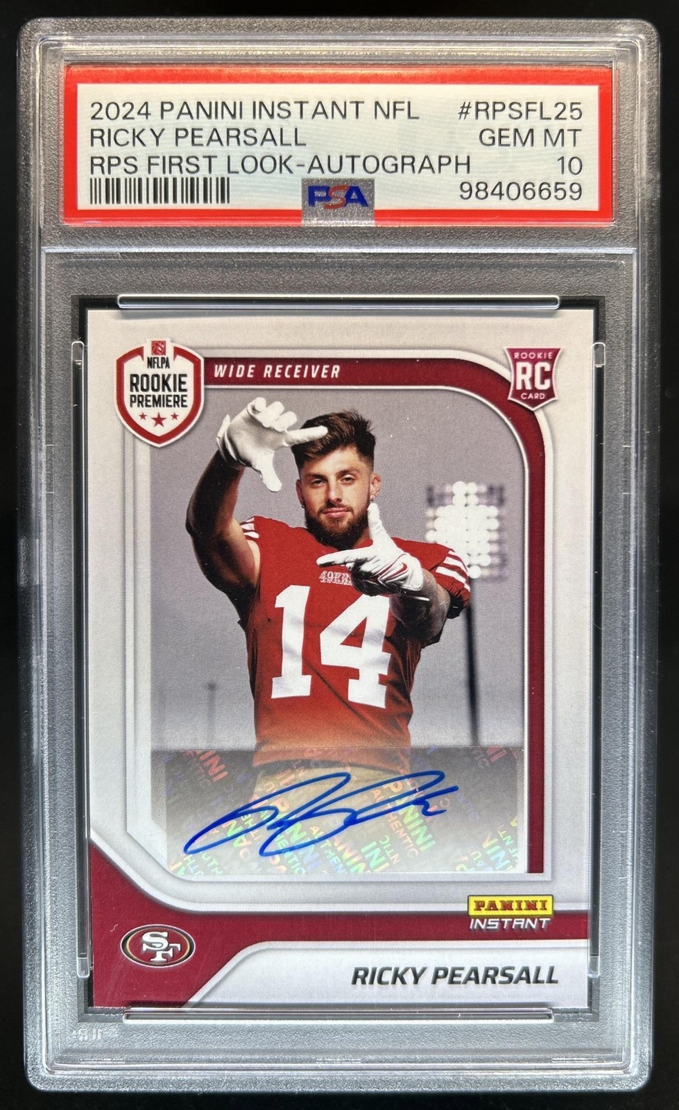 Ricky Pearsall Panini Instant NFL Rps First Look #RPSFL25 Autograph