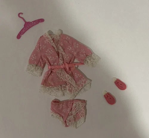 Vintage Barbie Dream Wrap #1476 Shortie Pink Floral Robe-Original Complete Set
