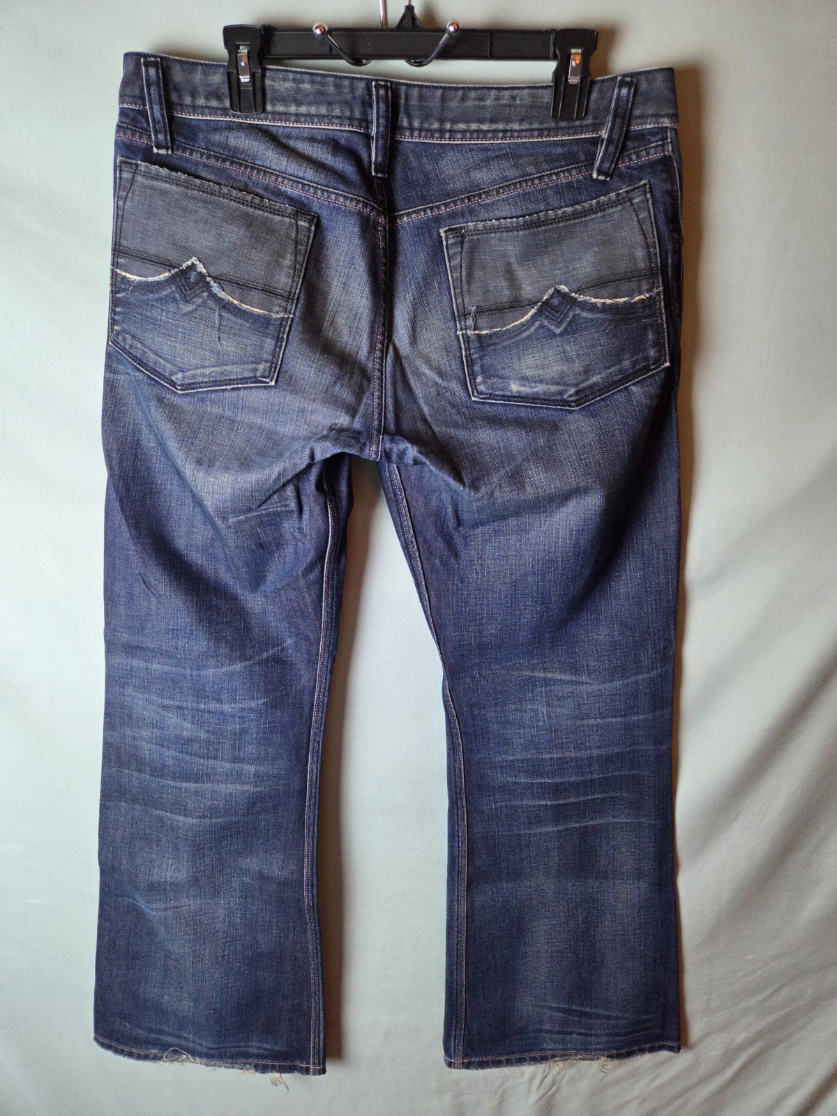 DIESEL ZAF 800 Sz 34 BOOTCUT FLARE BUTTON FLY JEANS DENIM 34x30 Distressed  thumbnail 6