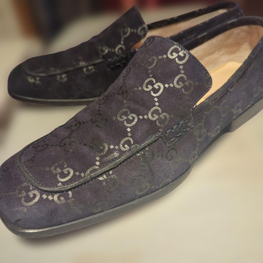 GUCCI Women's Loafers GG Suede Navy EU36.5/US6.5 120232c thumbnail 24