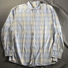 Billy Reid Shirt Mens XL Plaid Long Sleeve Button Front Standard Fit Made Italy
