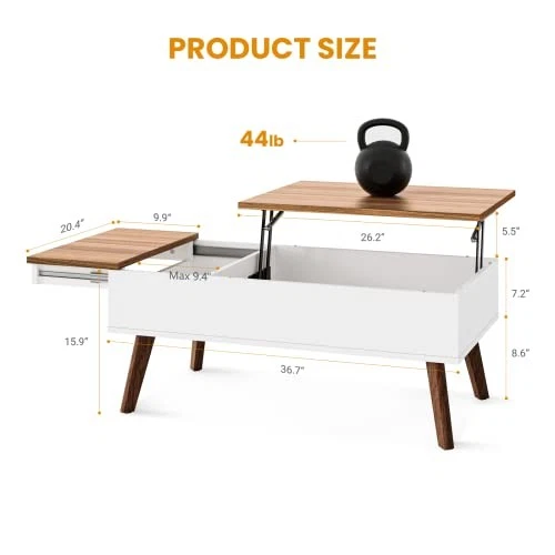 BIDISO LIFT TOP COFFEE TABLE, DINING, HKLC04A1A02 - WALNUT - OAK - Image 3 of 4