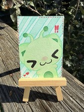 ACEO Original Alien Cat Marker Mixed Media on Paper 2.5x3.5 by littlefootstudio
