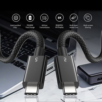 Kompatibel für Thunderbolt5 80Gbps Kabel für optimierte Datenübertragung