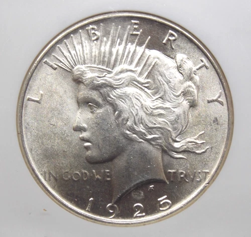 1925 "P" Peace SILVER Dollar $1 NGC MS65 #021 Gem BU Uncirculated ECC&C, Inc.