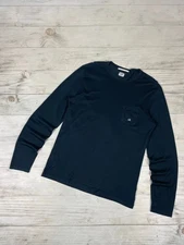 CP COMPANY LONG SLEEVE POCKET TEE LOGO Men SZ L black