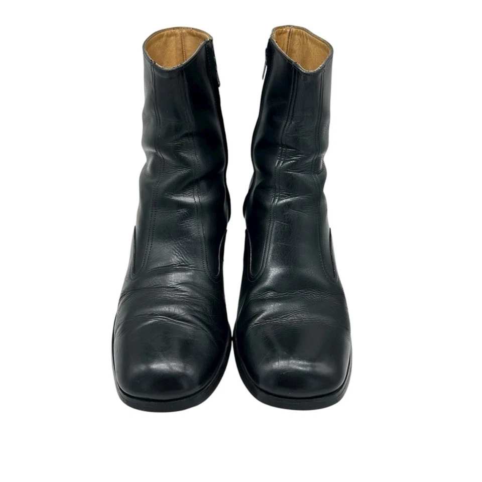 Botas Florsheim Beatle Para Hombre Talla 11D Cuero Negro Vestido al Tobillo Cremallera Estilo Años 70 Foto 2 de 4