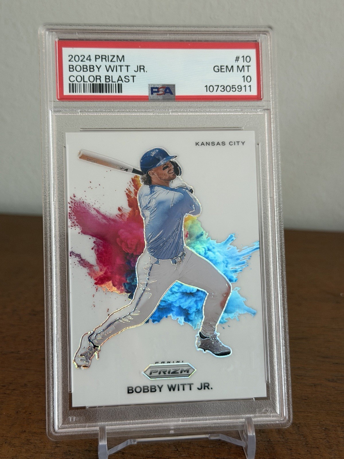 Panini 2024 Prizm Color Blast Bobby Witt Jr. #10 PSA 10 Royals
