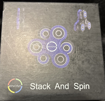 Envolve BLUE Double Fidget Spinner  Dual Spinner Stack and Spin