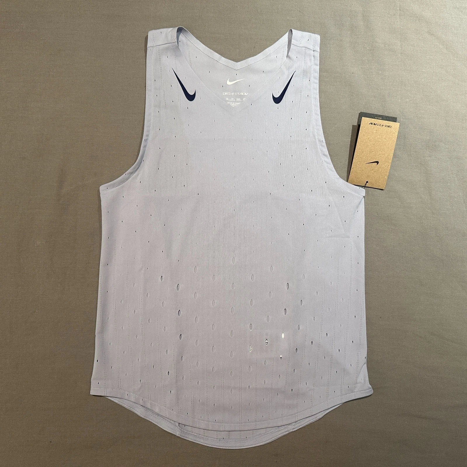 Nike Aeroswift Dri-Fit ADV Running Singlet Ghost Blue Void Tank Top Womens XS